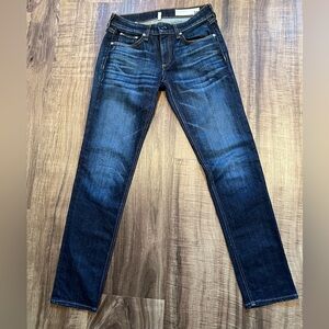 Rag & Bone Mid-Rise Dark Wash Skinny Jeans - Size 24